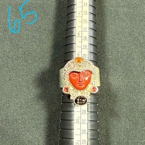 PRICE FIRM •NWOT Sajen 925 sterling ring jasper garnet citrine black star carved